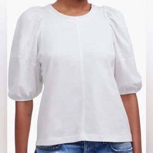 NEW - Madewell Puff Sleeve Cotton  T-Shirt